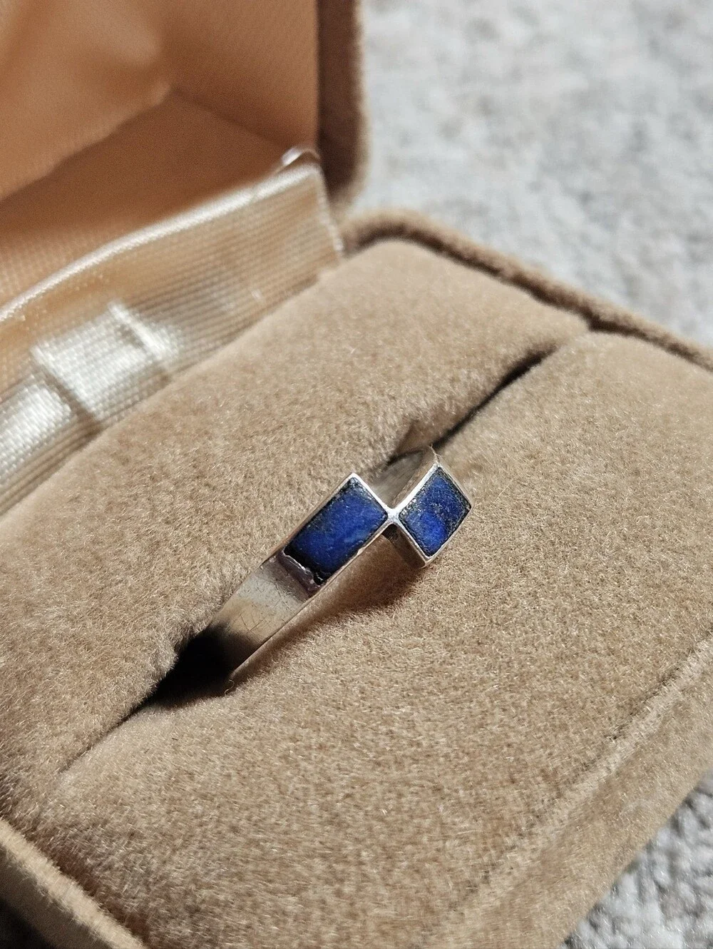 Vintage Sterling Silver Lapis Lazuli Gem Stone Sterling Silver Ring Size 6